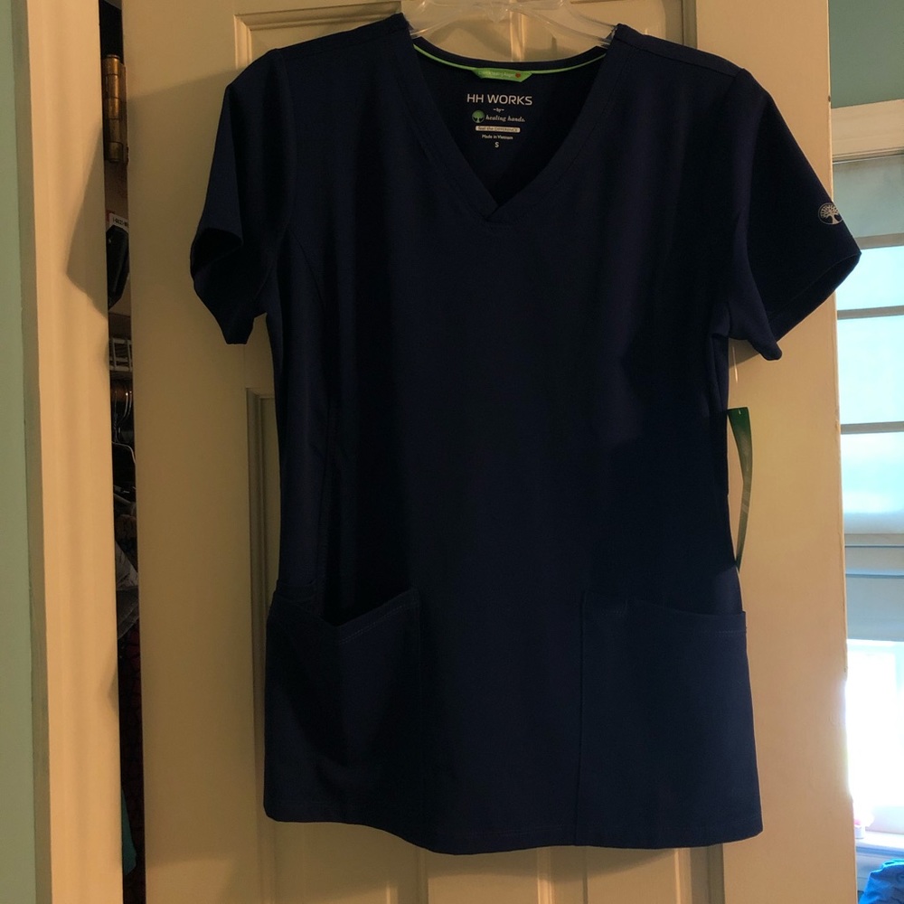 Navy blue scrub top